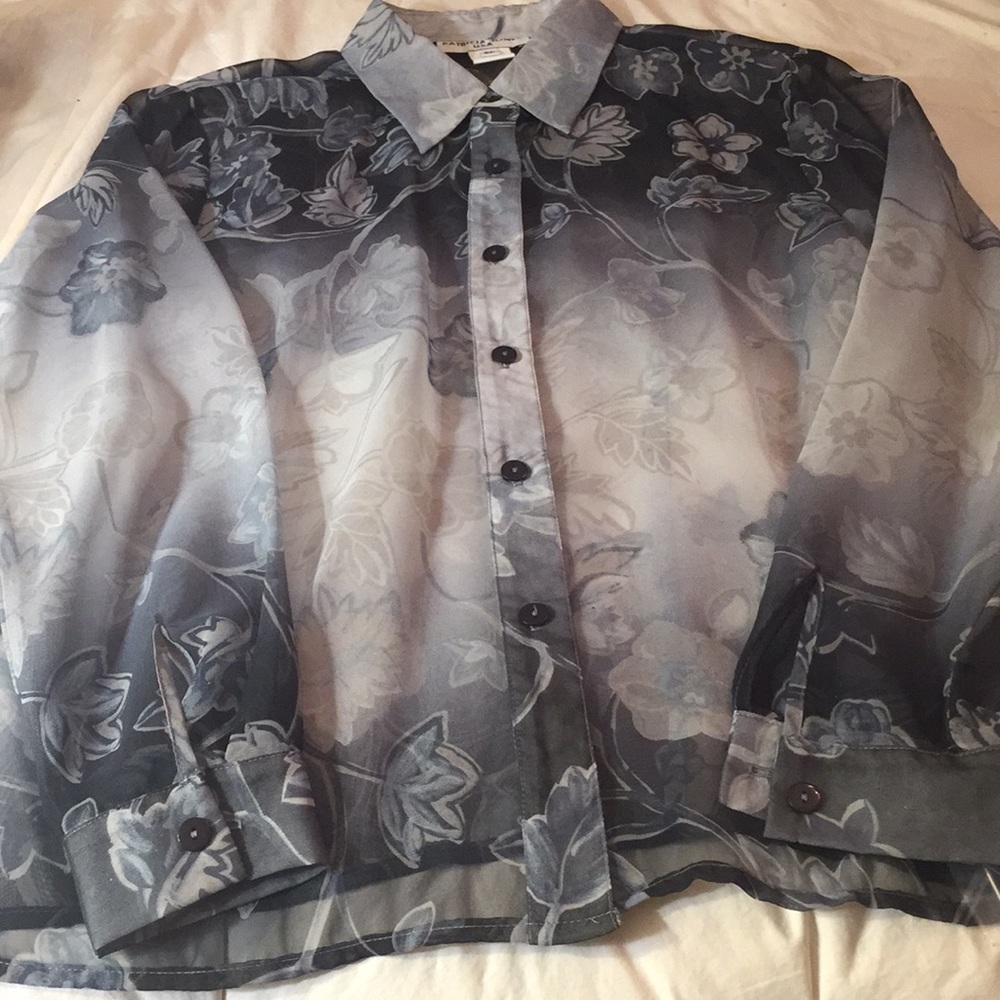 Petite see through Top shades of grey